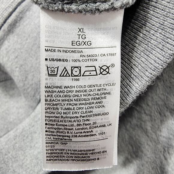 Gap Hoodie Mens XXL Gray Waffle Knit Pullover Kangaroo Pocket Causal Thermal - Picture 5 of 8